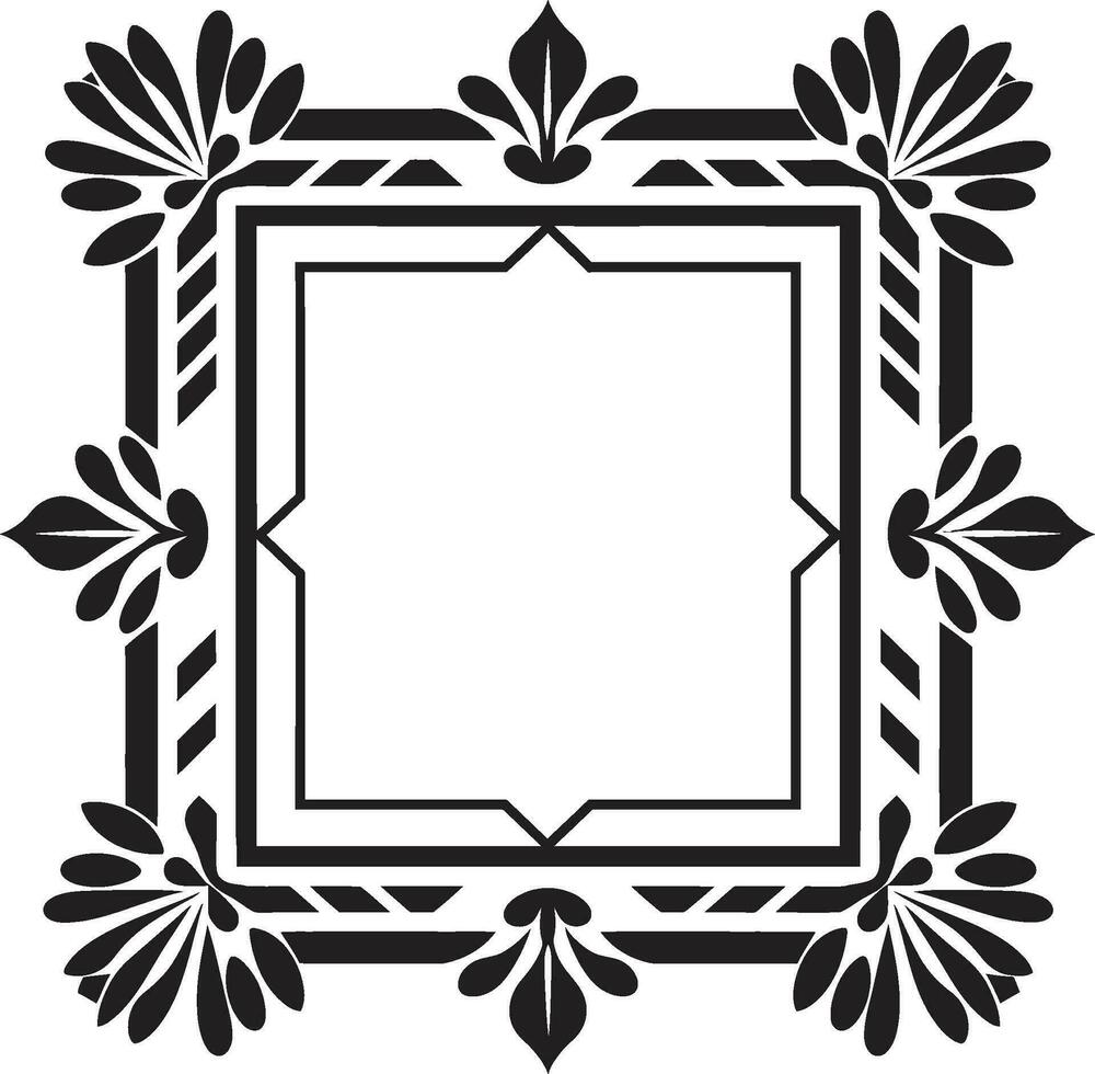 teselado floraciones negro loseta floral icono floral mosaico patrones geométrico vector icono