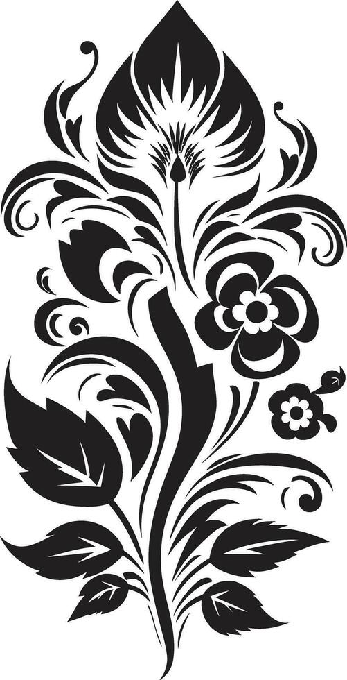 Heritage Petal Print Ethnic Floral Icon Design Customary Bloom Decorative Ethnic Floral Symbol vector
