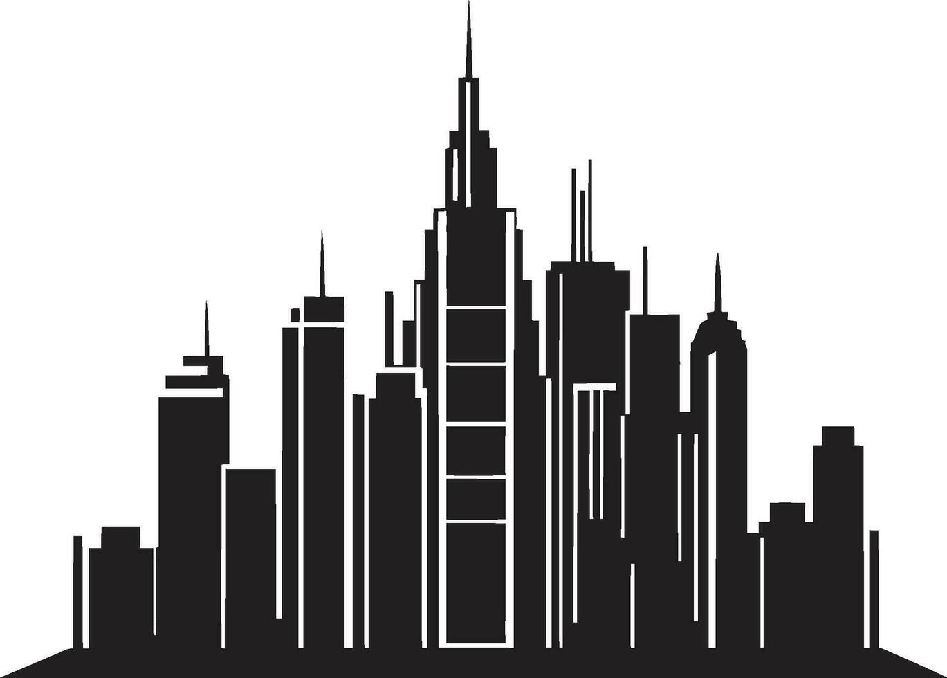 ciudad vista rascacielos bosquejo multipiso edificio en vector icono metropolitano multipiso impresión paisaje urbano vector logo icono