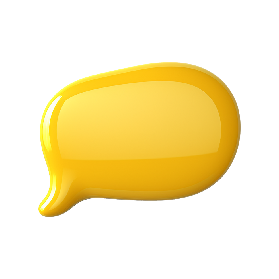 AI generated 3D yellow speech bubble isolated on transparent background png