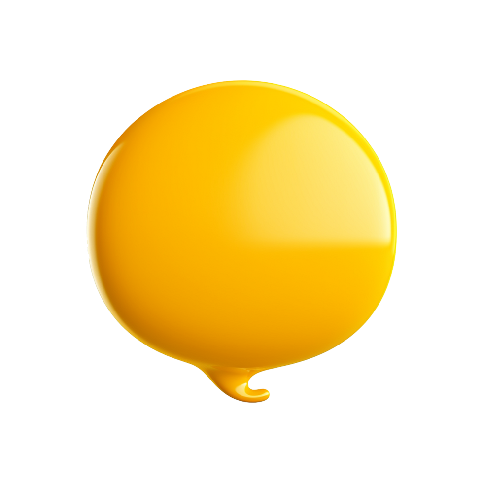 AI generated 3D yellow speech bubble isolated on transparent background png