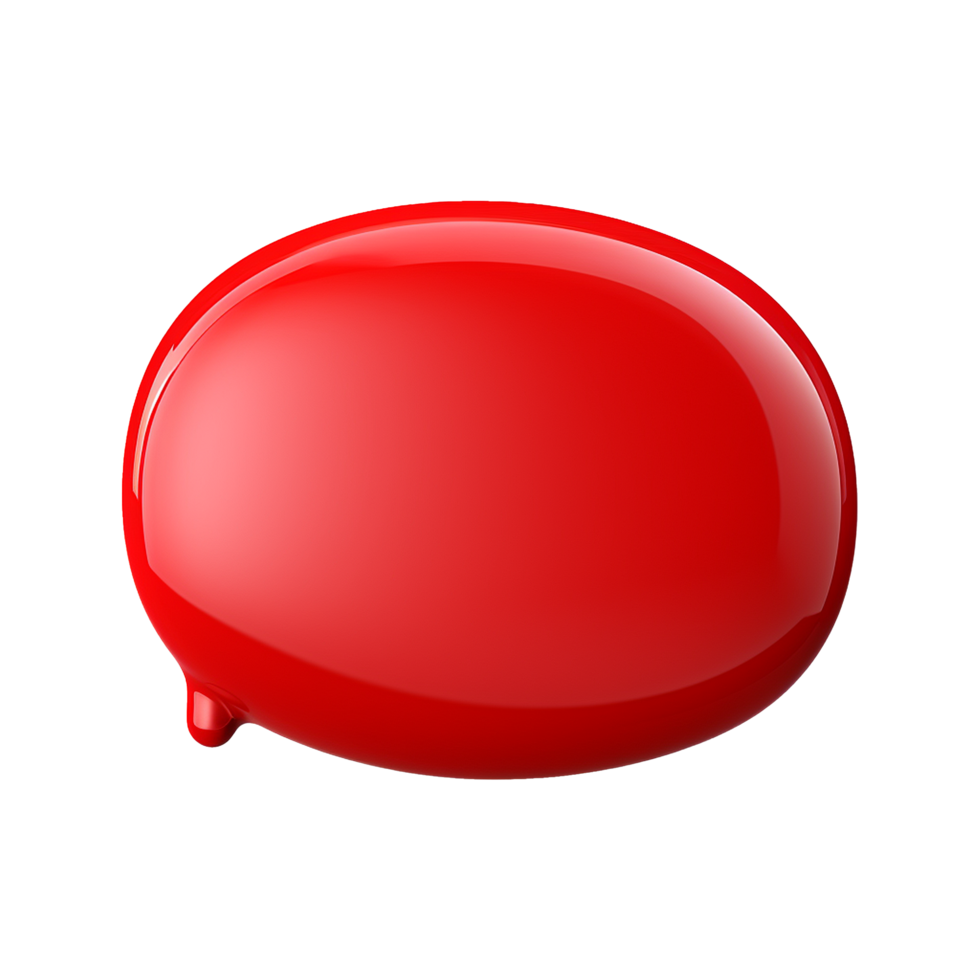AI generated 3D red speech bubble isolated on transparent background png