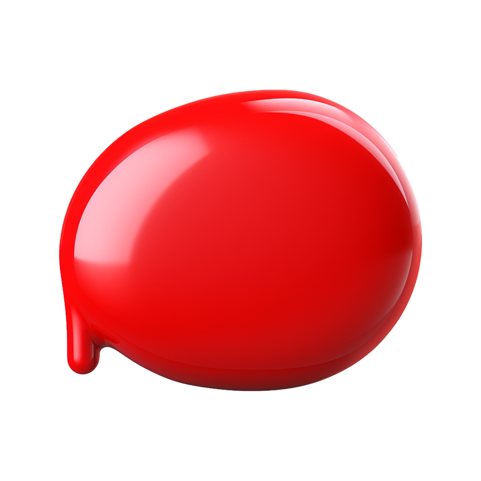AI generated 3D red speech bubble isolated on transparent background png