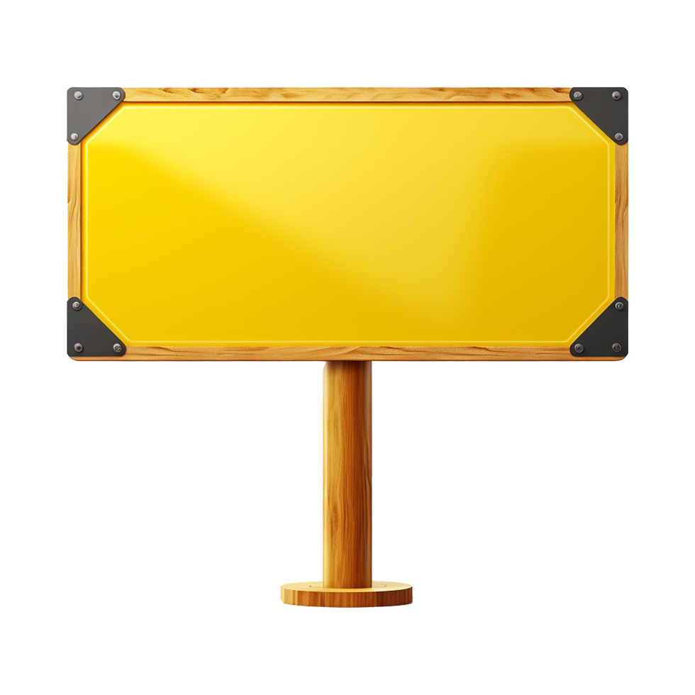 AI generated Blank Road sign board isolated on transparent background png