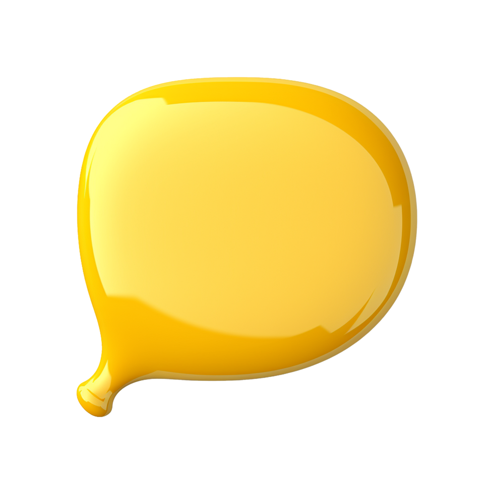 AI generated 3D yellow speech bubble isolated on transparent background png