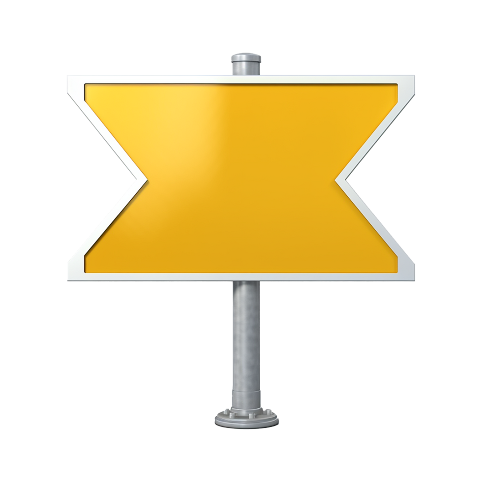 AI generated Blank Road sign board isolated on transparent background png