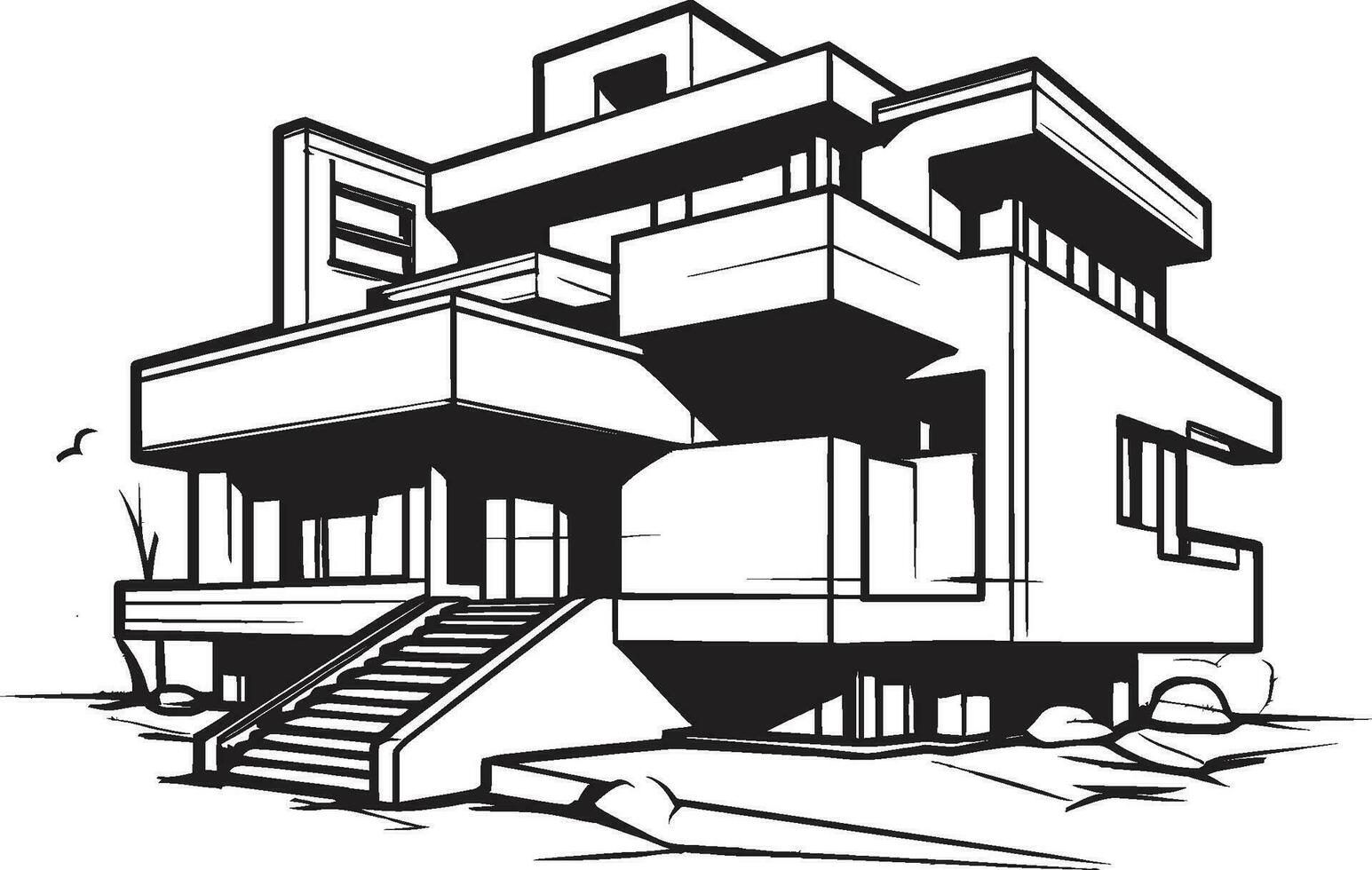 Threefold Downtown Zen Vector Emblem of Urban Opulence Tri Urban Ascent Iconic Symbolism in Urban Residential Design