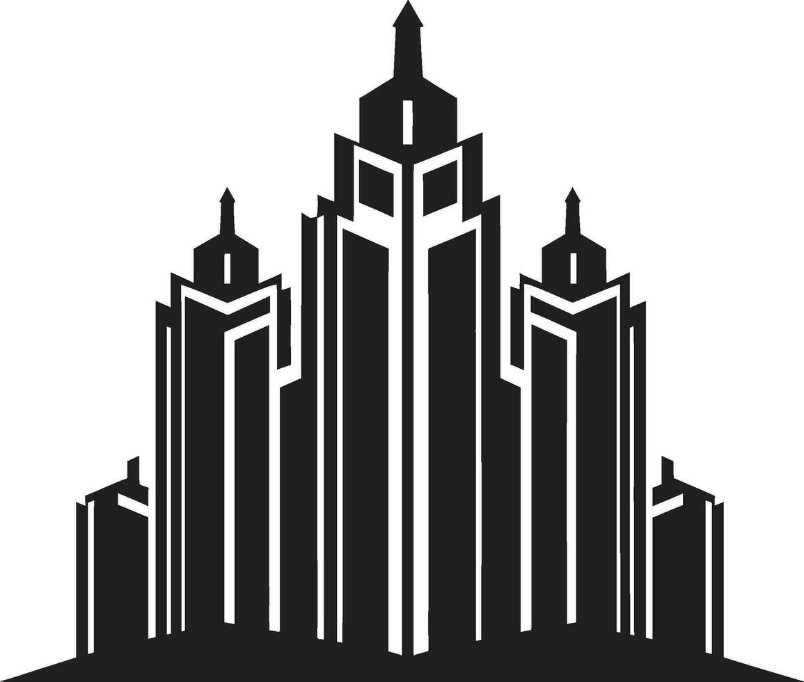 Urban Tower Blueprint Multifloor Building Design in Vector Logo Cityline Skyscraper Impression Multifloor Vector Icon