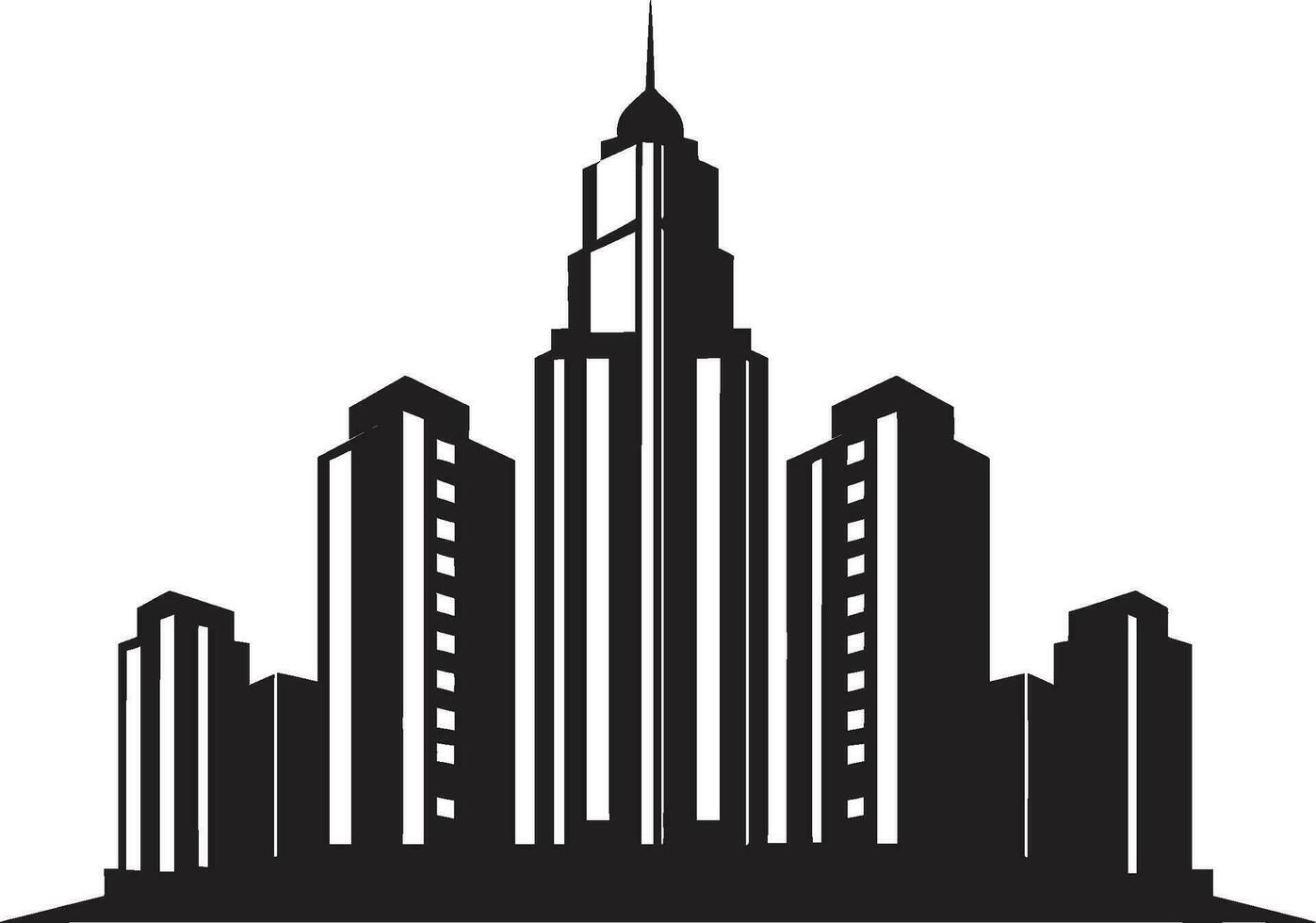 Skyline Symphony Multifloor Urban Building Vector Icon Cityscape Essence Multifloral Building Vector Logo Design