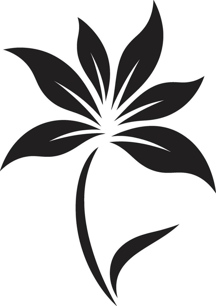 Clean Artistic Whirl Simple Black Emblem Whimsical Handcrafted Bloom Vector Icon Design