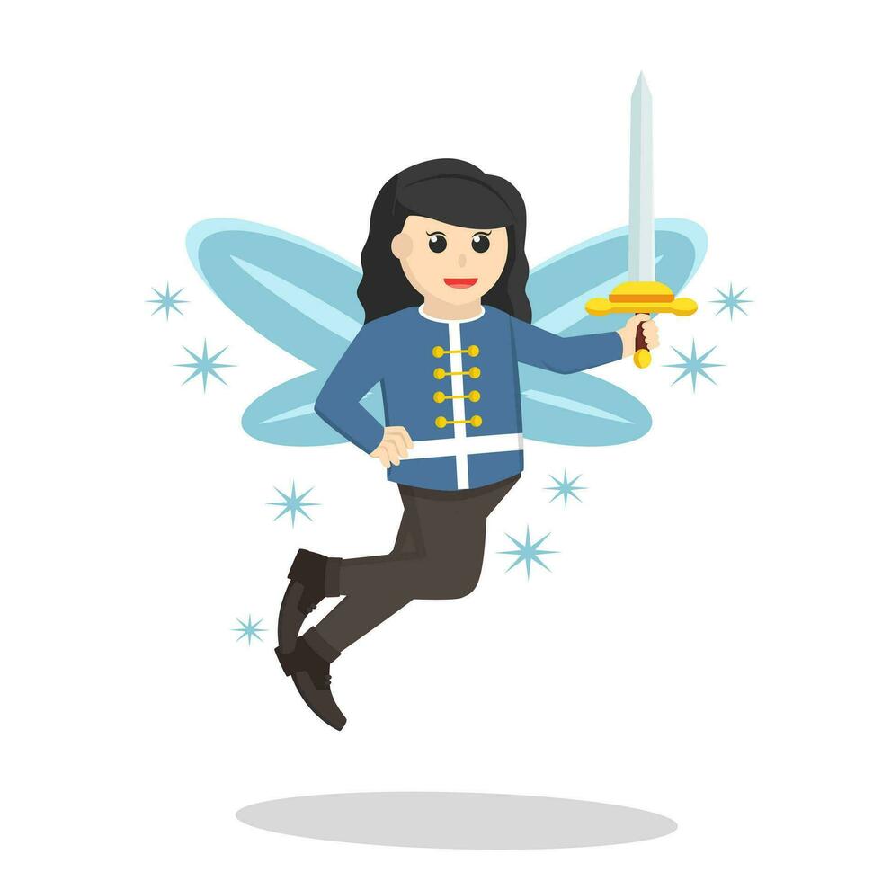 Female Fairy Royal Guard design character on white background vector