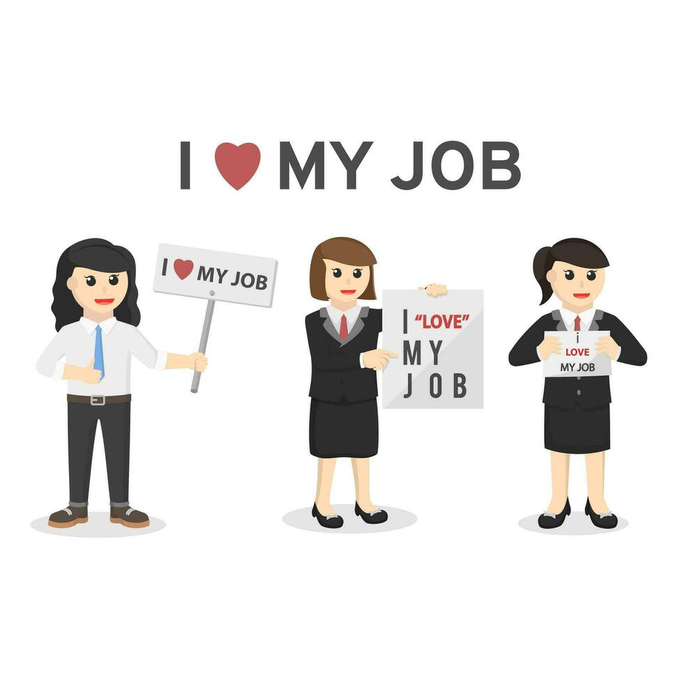 Business woman love his job design character on white background vector