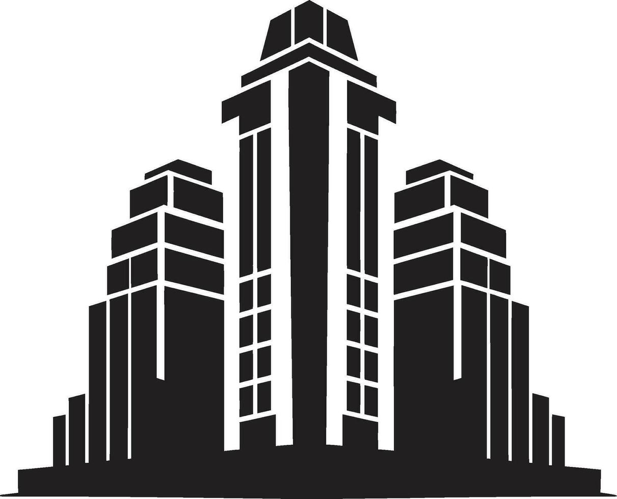 City Horizon Tower Sketch Multifloor Vector Logo Icon Urban Multifloor Impression Cityscape Building Design in Vector Logo