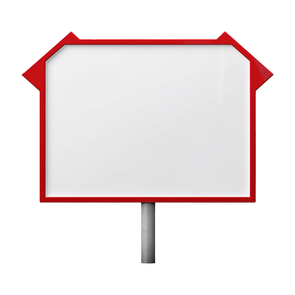 AI generated Blank Road sign board isolated on transparent background png