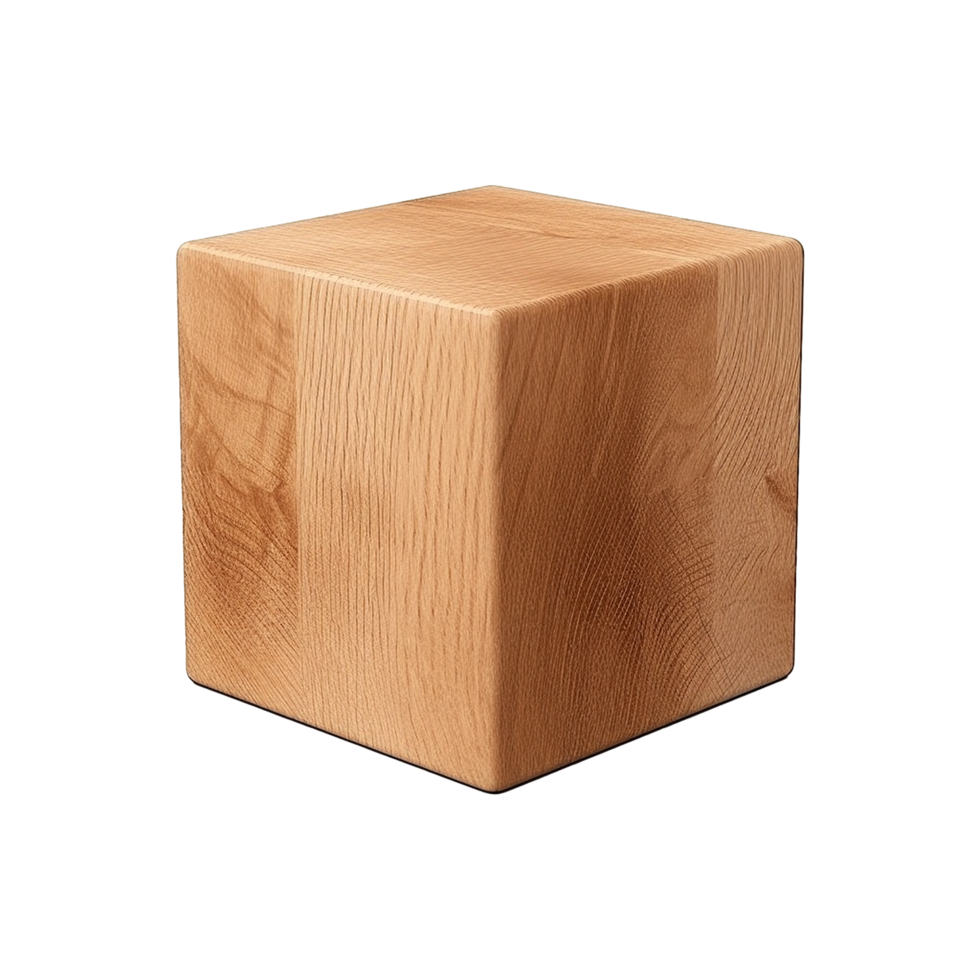 AI generated Wooden rectangular stool isolated on transparent background png