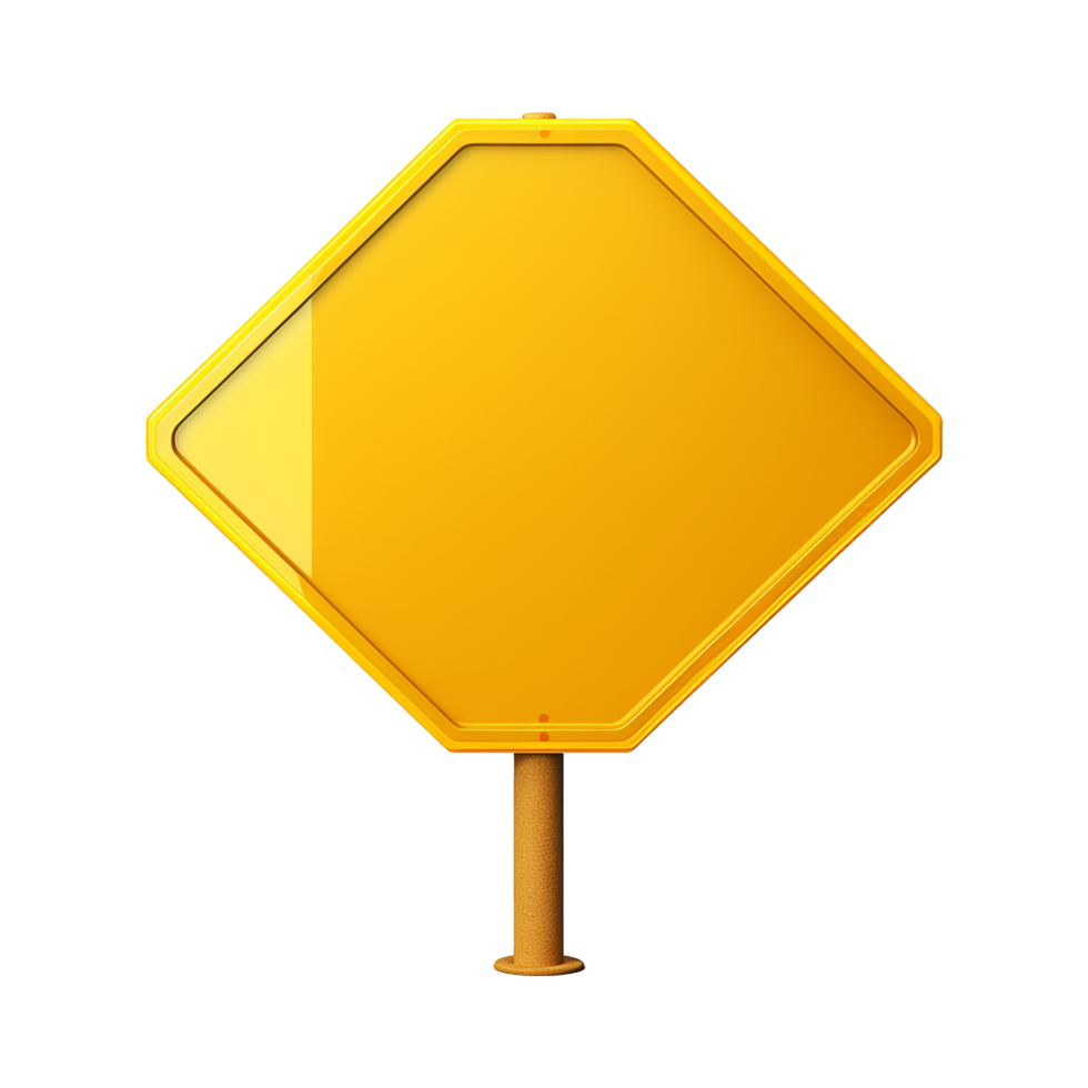 AI generated Blank Road sign board isolated on transparent background png