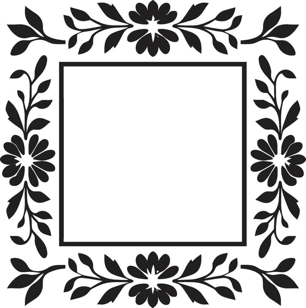 botánico rejilla negro vector diseño mosaico simetría geométrico floral logo