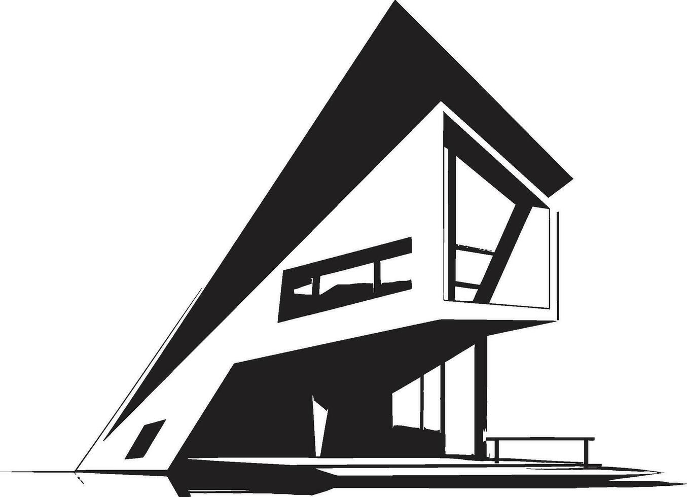 Simple Habitat Mark Minimal House Design in Vector Contemporary Dwelling Icon Minimal House Vector Emblem