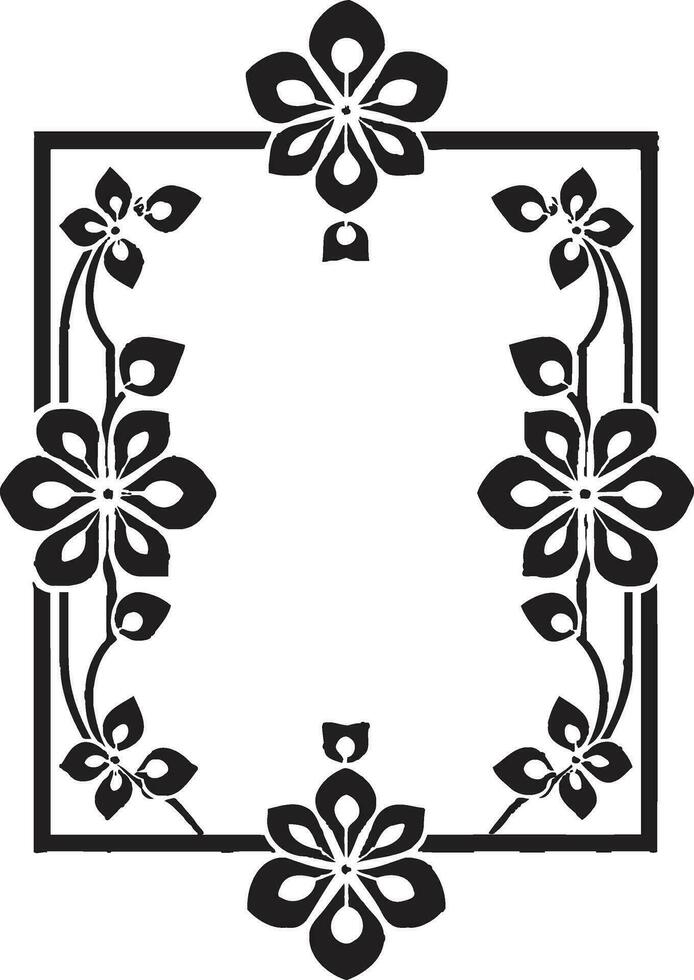 Patterned Geometry Black Vector Floral Botanical Symmetry Geometric Tile Icon