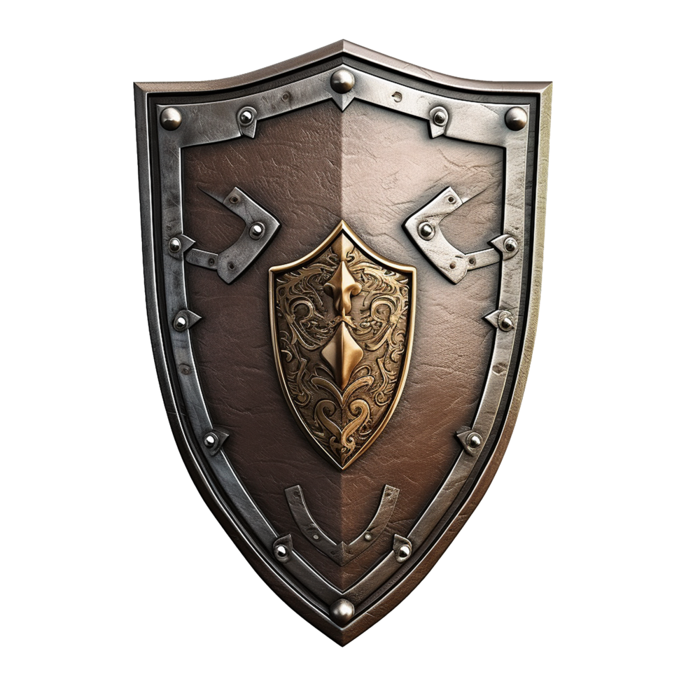 AI generated Knight shield isolated on transparent background png