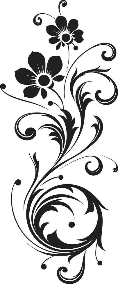 Enchanting Botanical Illustrations Iconic Vector Majestic Hand Drawn Compositions Black Vector