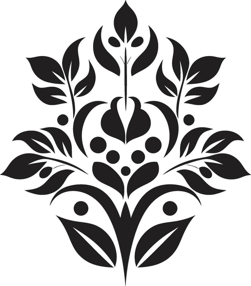 Rooted Charm Decorative Ethnic Floral Logo Folkloric Essence Ethnic Floral Icon Design vector