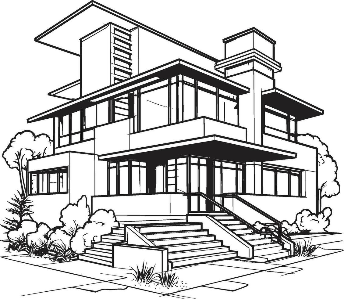 arquitectónico ascendencia símbolo multi nivel diseño vector icono vertical habitat visión multi piso casa diseño vector icono