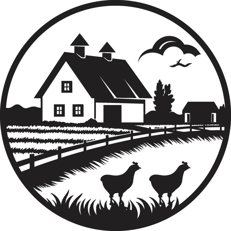 cosecha granja diseño casa de Campo vector logo icono agrario morada marca agricultores casa de Campo vector emblema