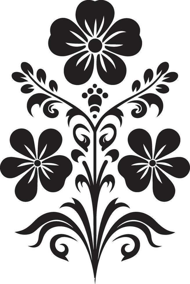 tribal floración étnico floral logo icono diseño artesanal hilos étnico floral vector emblema