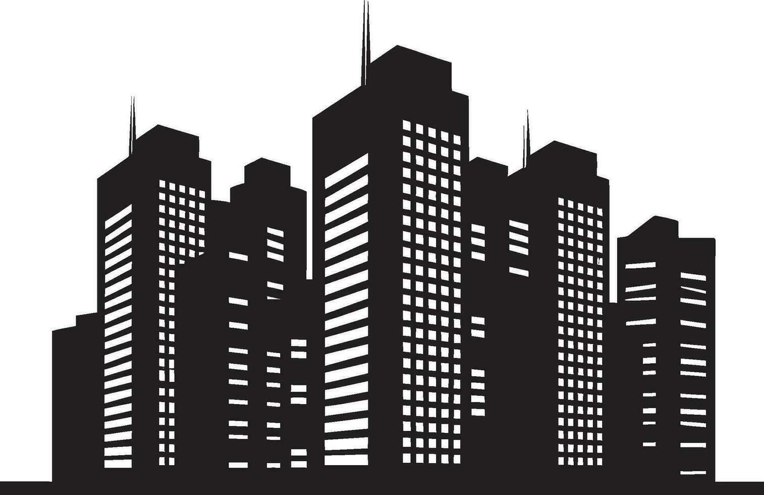 Metropolis Impressions Multifloor Cityscape Logo Design Skyline Dreamscape Multifloor Urban Vector Emblem