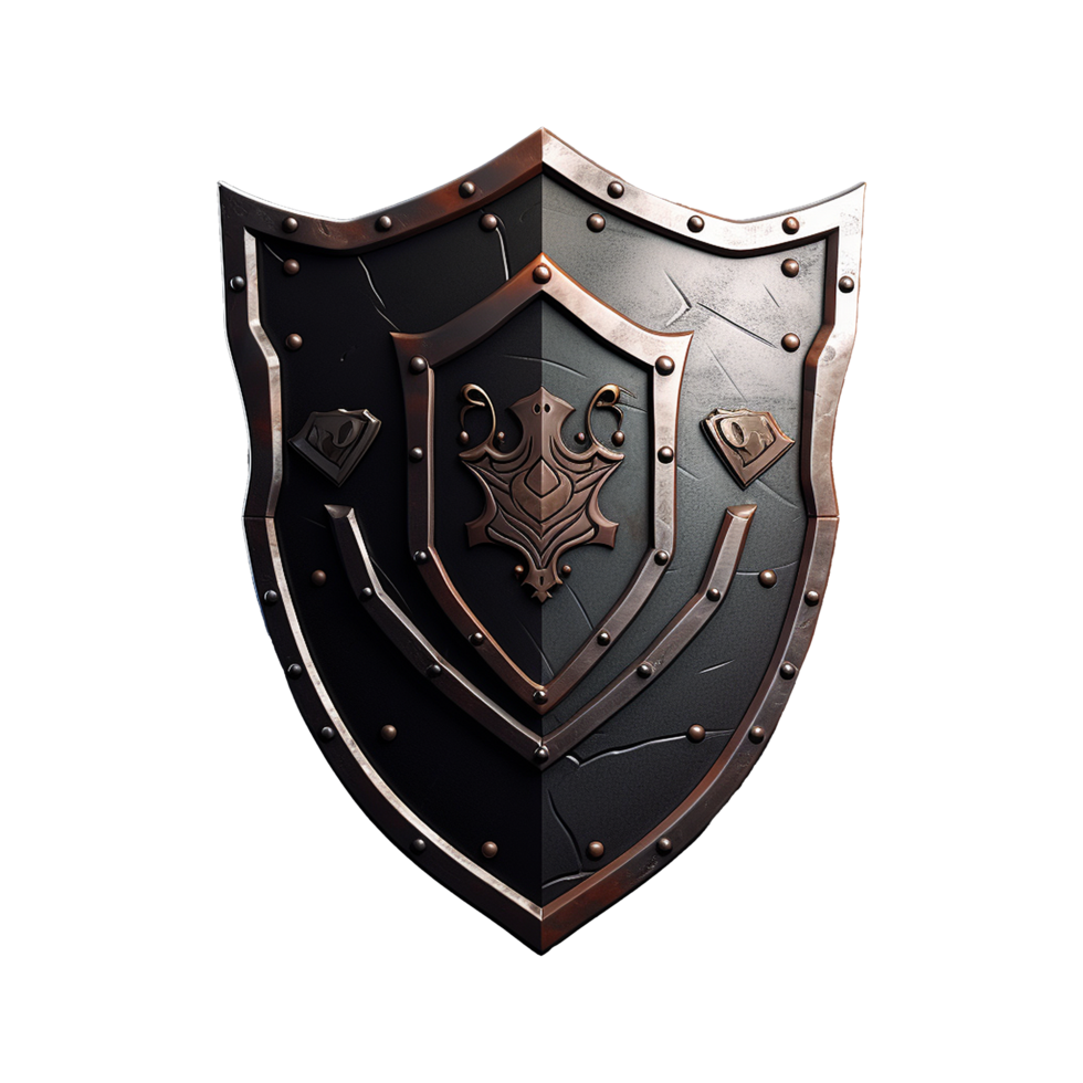 AI generated Knight shield isolated on transparent background png