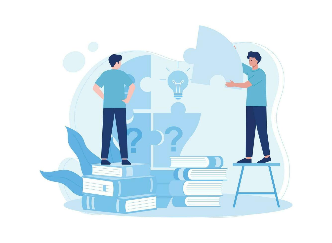 two business people are looking for a solution to a business problem  concept flat illustration vector