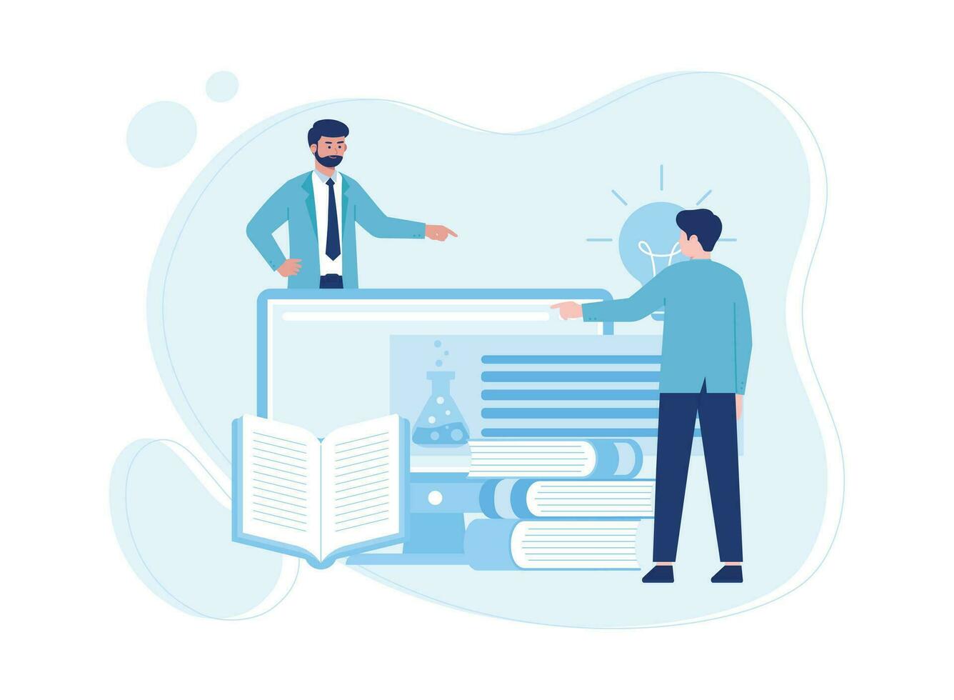 online educational composition with development courses concept flat illustration vector