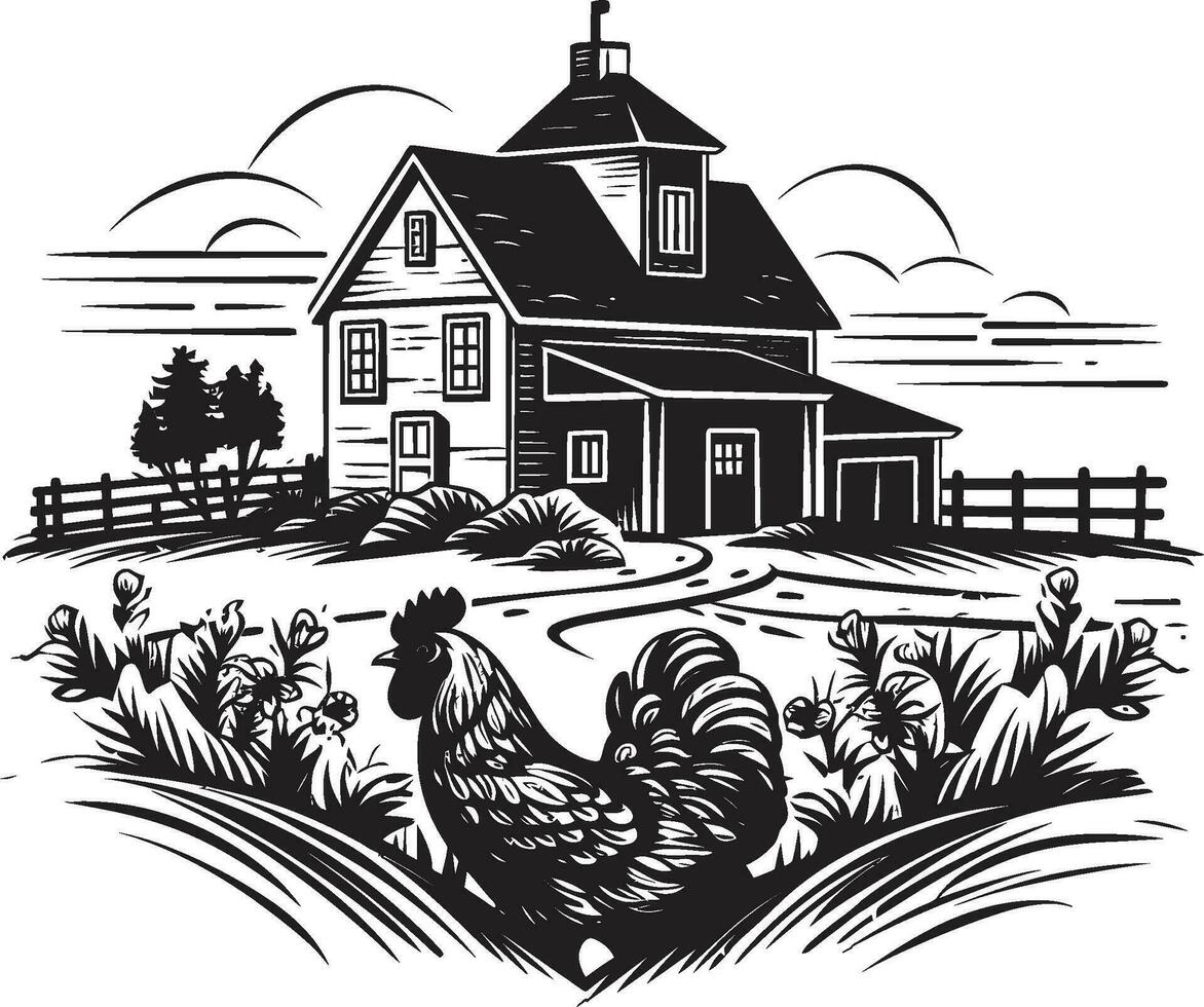 agrario morada marca casa de Campo diseño vector emblema rural vivienda impresión agricultores casa vector logo