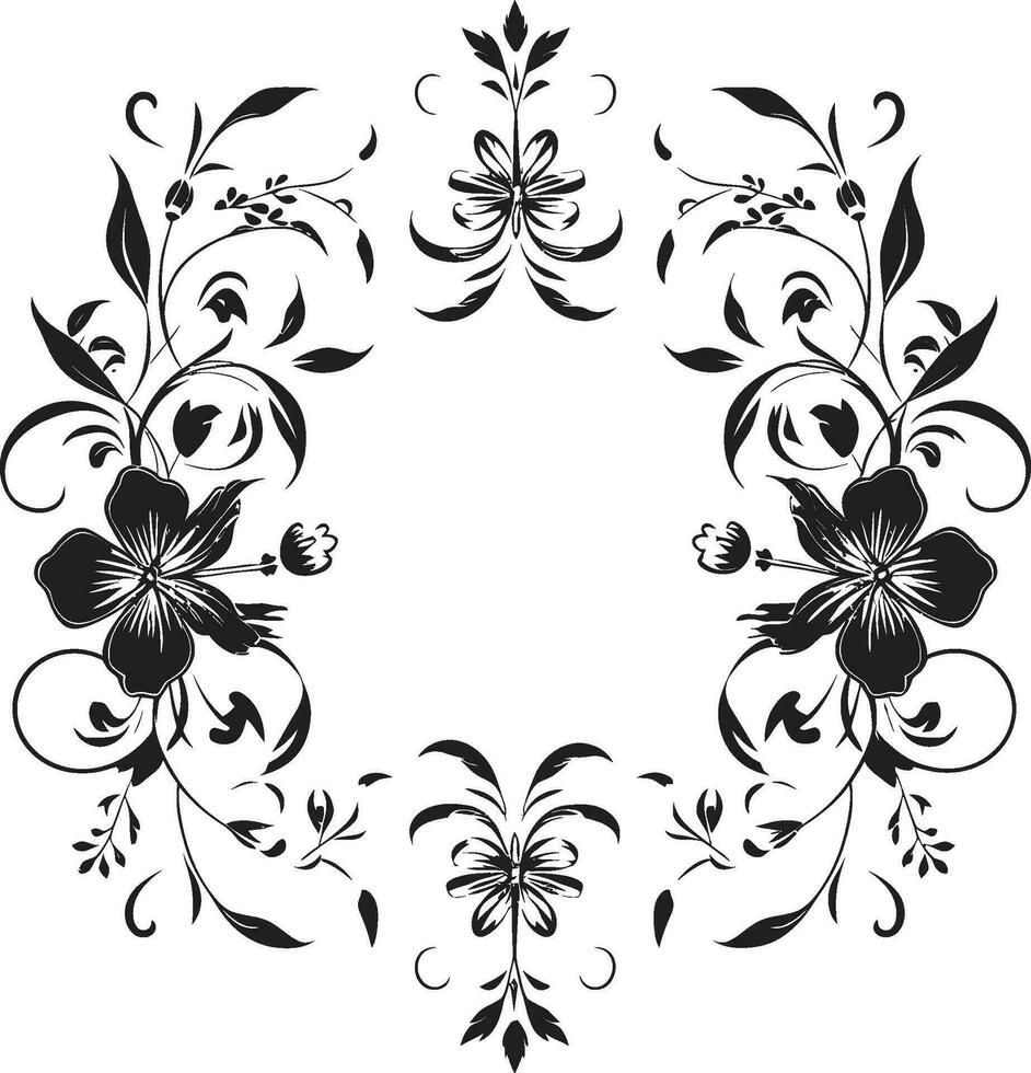 Blackbirds Bower Thorny Vines Weaving a Song of Mystery. Iron Forged Bloom A Structured Silhouette of Floral Armor. vector