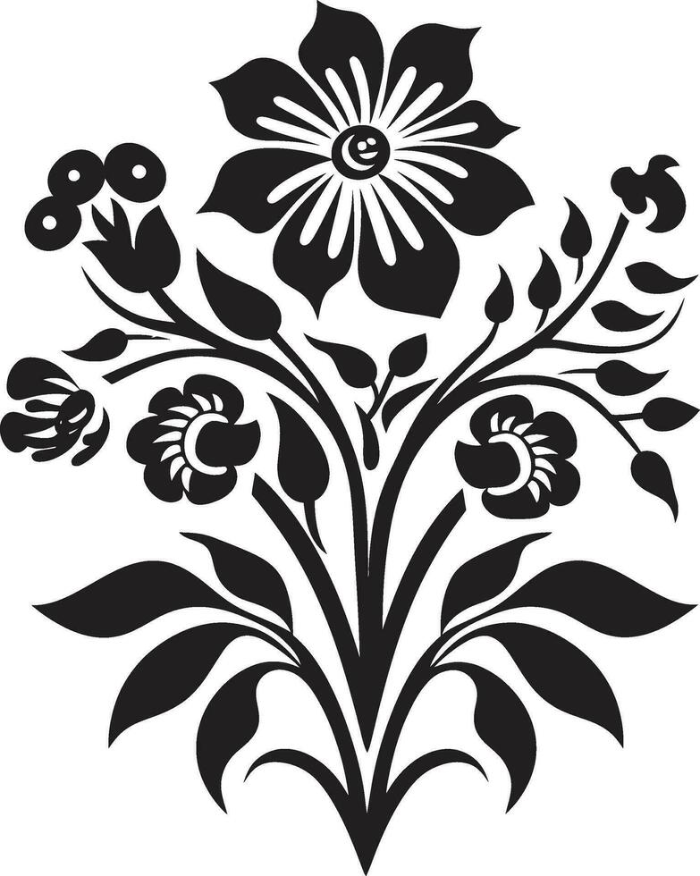 Ethnic Craftsmanship Floral Logo Icon Design Ancestral Petal Prints Ethnic Floral Symbol vector
