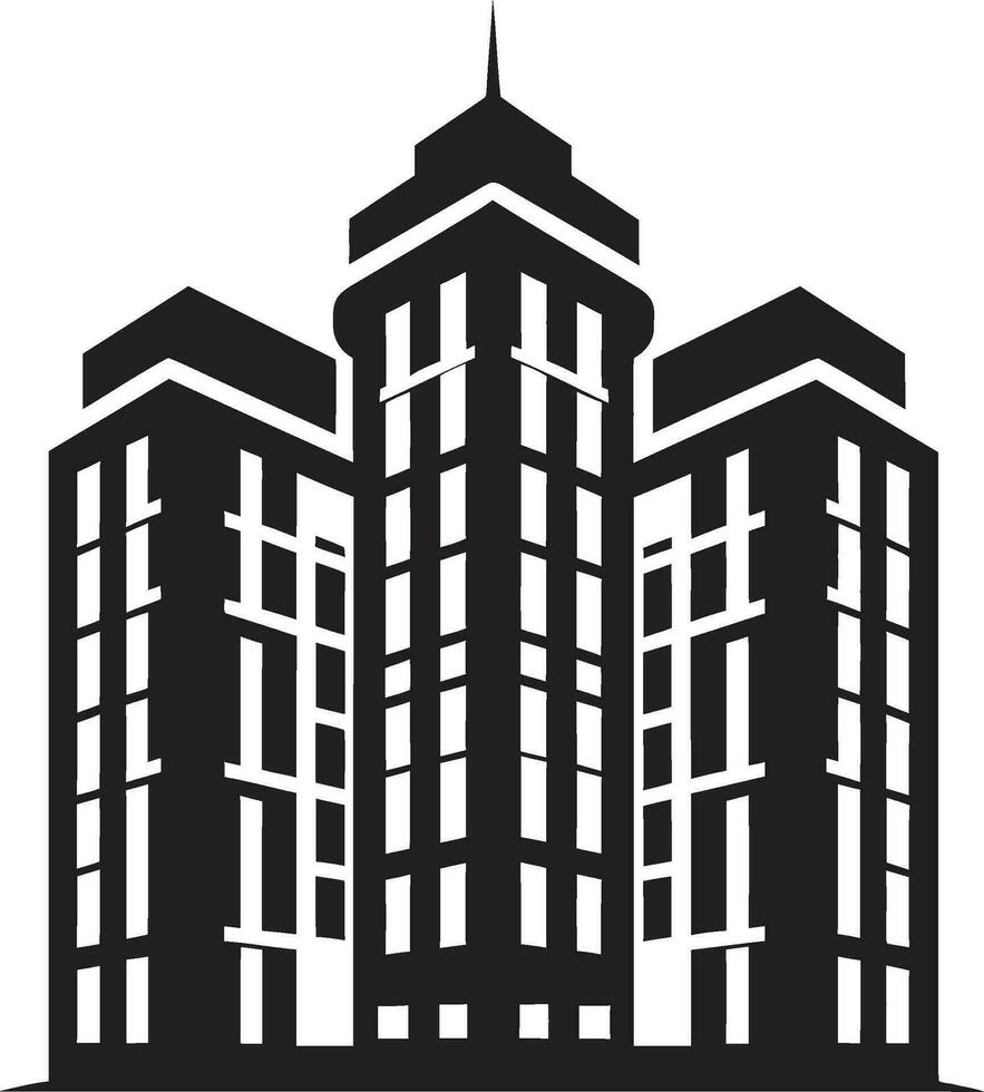rascacielos ciudad Plano multipiso vector logo diseño ciudad rascacielos silueta multipiso edificio en vector logo