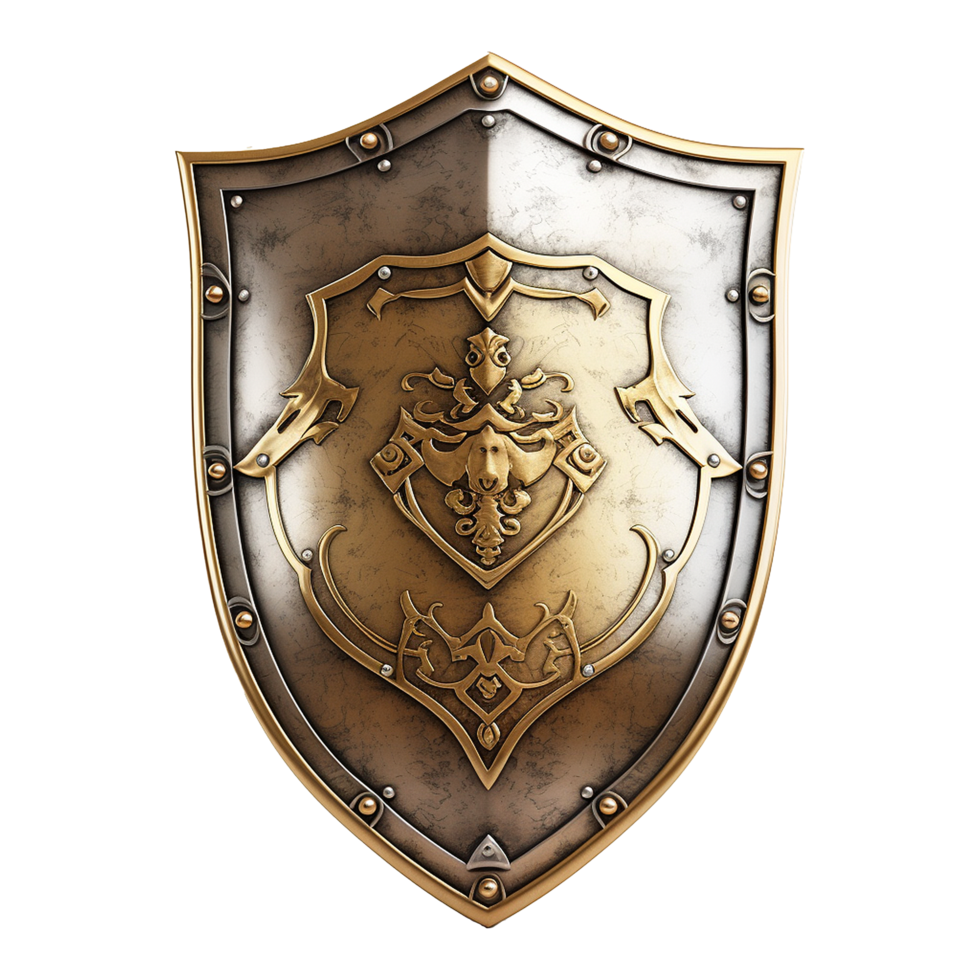 AI generated Knight shield isolated on transparent background png