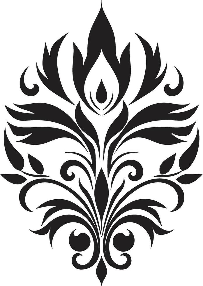 Traditional Patterns Ethnic Floral Vector Emblem Indigenous Blooms Ethnic Floral Logo Icon Design