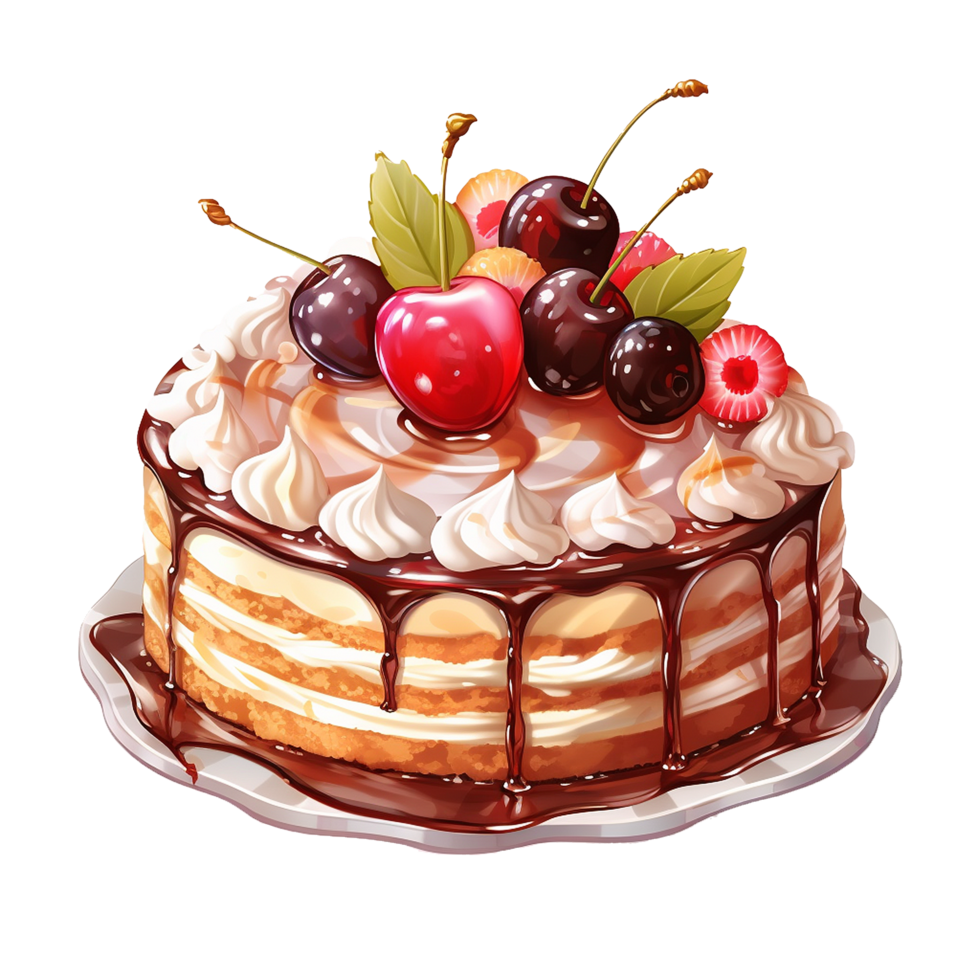 AI generated Pastry cake isolated on transparent background png