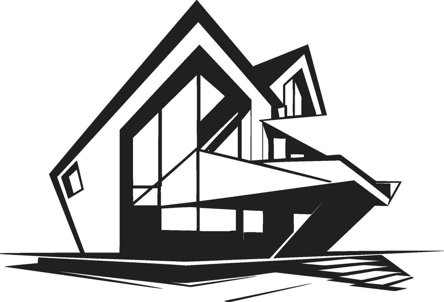 Architectural Innovation House Idea Vector Emblem Modern Dwelling Vision Architecture Design Vector Icon