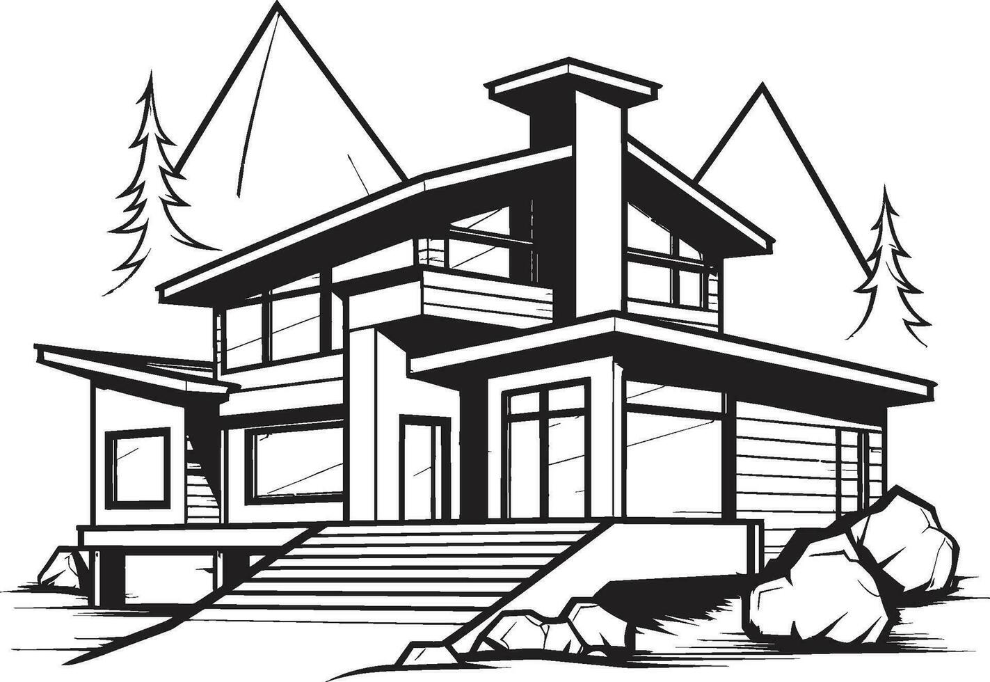 fuerte contorno marca grueso casa diseño en logo icono central eléctrica morada icono negrita casa bosquejo vector emblema