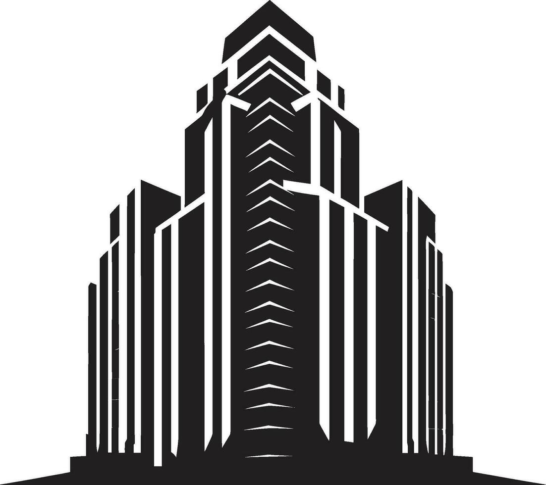 Urban Multifloor Silhouette Cityscape Vector Logo Design Cityline Skyscraper Outline Multifloor Vector Logo Icon