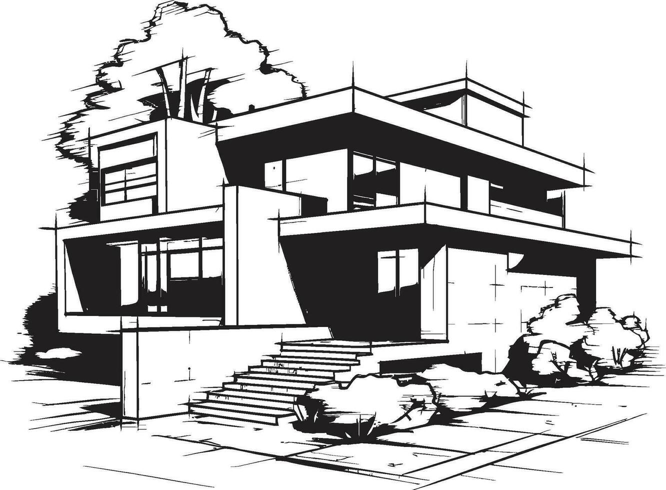 Tri Spire Vista Emblem of Residential Prestige in Vector Design Triple Apex Zenith Iconic Symbolism in Vectorized Elegance