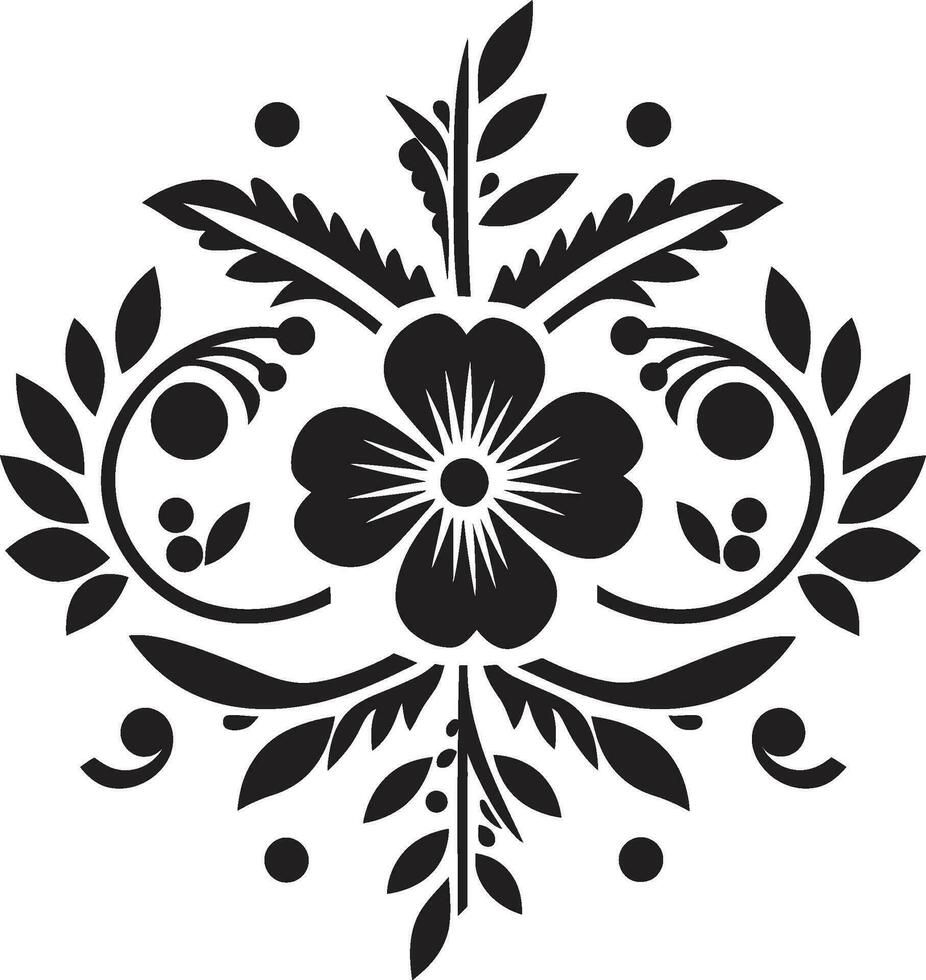 teselado florales vector loseta icono botánico teselaciones negro emblema icono