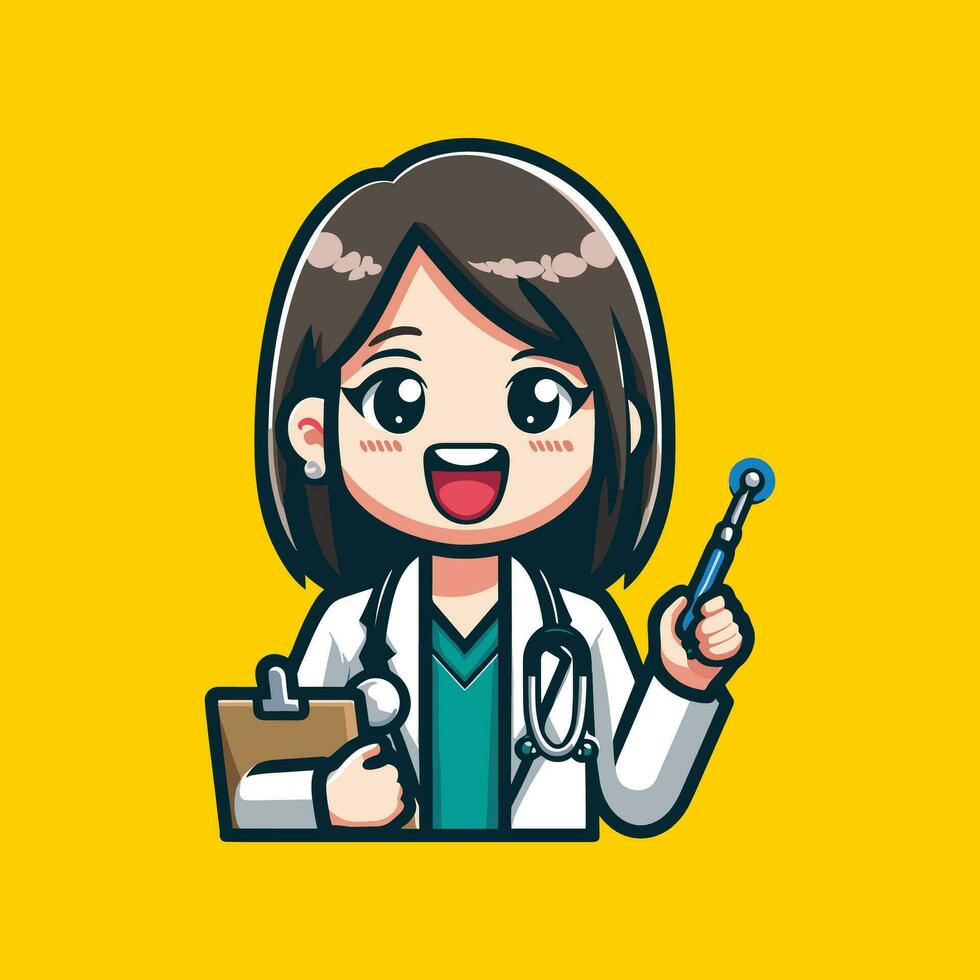 FEMALE DOCTOR ILLUSTRATION VECTOR