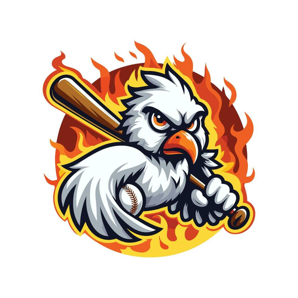 pájaro béisbol mascota logo vector