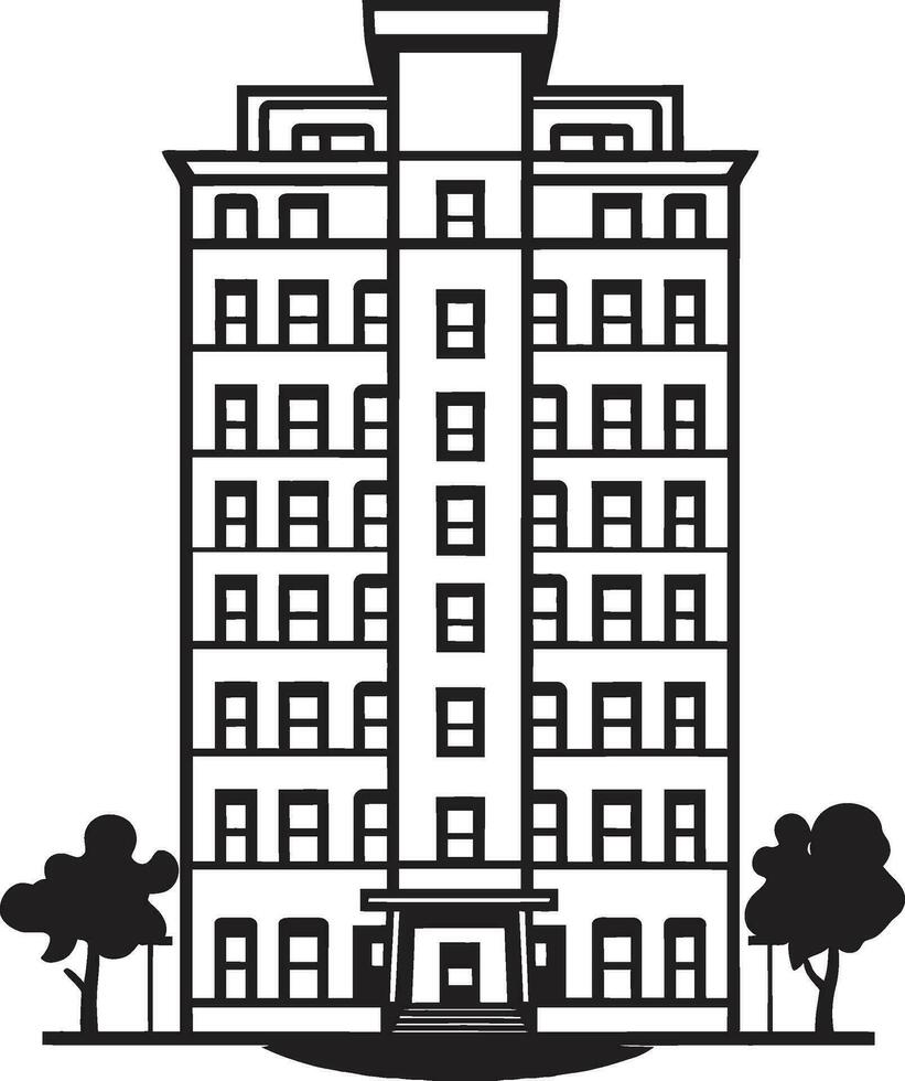 Cityline Visions Symphony Multifloral Urban Vector Emblem Skyline Skylines Essence Multifloor Cityscape Vector Icon