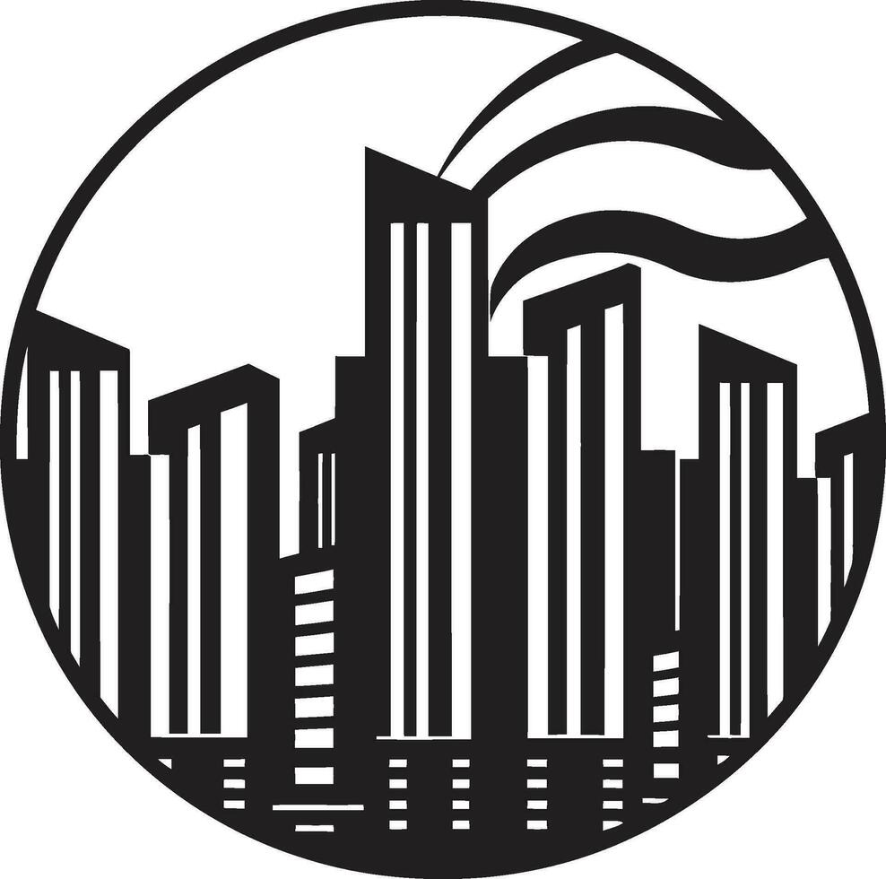 urbano multipiso alto subir paisaje urbano vector icono diseño paisaje urbano torre bosquejo multipiso edificio en vector logo