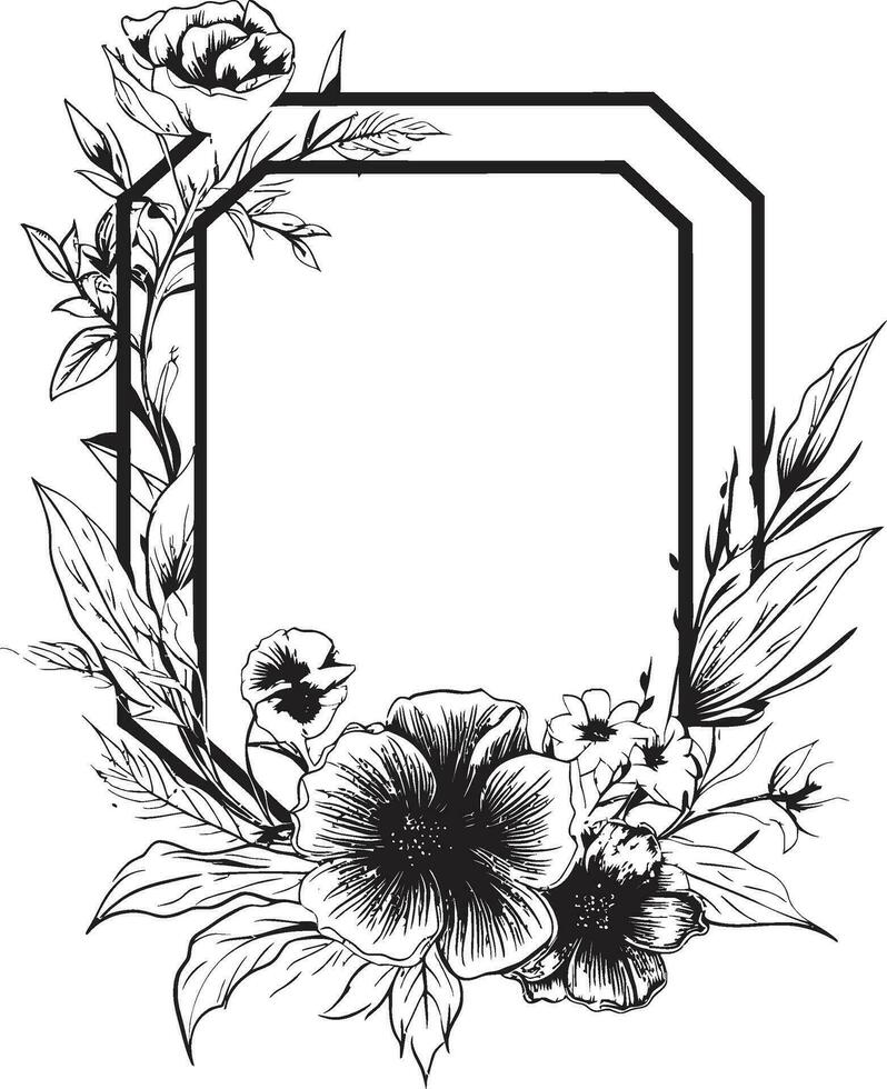 caprichoso vector florales negro icónico logo pulcro noir floraciones mano dibujado logo icono en negro vector diseño